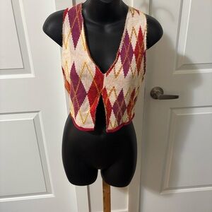 2/$30 NWT Urban Outfitters Pink and Red Knit Sweater Vest